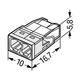 Клема Wago 2273-202 (уп.100 шт) Compact з важелем для 2-х провідників 2x0,5 - 2,5мм² - изображение 3