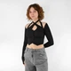 Кроп-топ с длинным рукавом One size Черный - изображение 1