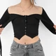 Кроп-топ с длинным рукавом One size Черный - изображение 3