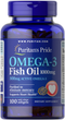 Омега-3, Omega-3 Fish Oil, Puritan's Pride, 1000 мг, 300 мг активного, 100 капсул (PTP-13832) - изображение 1