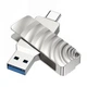 Металлическая USB Флешка 2в1 Borofone BUD3 64GB Type-C/USB 3.0 для телефона компьютера Silver - изображение 1