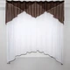 Кухонна тюль арка з ламбрекеном VR-Textil № 025к білий з венге 270х170 см (52-0235) - зображення 1