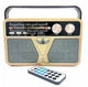 Радиоприёмник ретро Retro Kemai MD-507BT Pro с пультом на аккумуляторе 18650 2 шт с флешкой USB с блютуз Bluetooth Gold/Золотой 6W - изображение 1