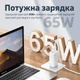 Сетевое зарядное устройство Remax Ligil Series 65W PD + QC Fast Charger White (RP-U55) - изображение 2