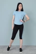 Жіночий спортивний костюм Fashion з бриджами 54/56 голубий - зображення 3