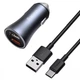 Автомобільний зарядний пристрій Baseus Golden Contactor Pro 40W 2USB + Cable Type-C 5A Dark Grey (TZCCJD-A0G) - зображення 3