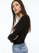 Боди-блуза женская H&M 1137323 S Черная (2000001400630) - изображение 3