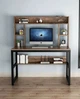 Дизайнерський Письмовий комп'ютерний стіл з полицями Loft Design 120x60x150h Чорний/Дерево ATL644 - зображення 6