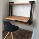 Дизайнерский Письменный компьютерный стол с полками Loft Design 100x50x100h Черный/Дерево ATL634 - изображение 2