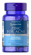 Цинк от прыщей, Zinc for Acne, Puritan's Pride, 100 таблеток (PTP-12580) - изображение 1