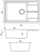 Кухонна мийка Fabiano Cubix 78x50 XL Alpine White 8221.201.0983 - зображення 2