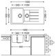 Кухонна мийка Fabiano Classic 100x50x15 Alpine White 8221.301.0519 - зображення 2
