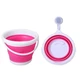 Складное силиконовое ведро Collapsible Bucket на 5л с ручкой, Розовый - изображение 1
