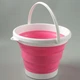 Складное силиконовое ведро Collapsible Bucket на 5л с ручкой, Розовый - изображение 4