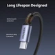 Кабель Ugreen US334 USB Type-C на угловой USB Type-C M/M в оплетке 3 м Black (20583) - изображение 8