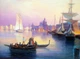 Картина морской пейзаж Розово-синяя Симфония город, корабли яхты лодки люди море маслом на холсте 30х40см ручной работы художника Alleya-kartin - изображение 6