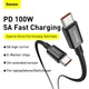 Кабель BASEUS Type-C to Type-C Superior Series Fast Charging Data Cable |1M, 5A, 100W| (CATYS-B02) black - изображение 4