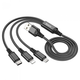 Кабель 3в1 Hoco X76 USB Micro/Lightning/Type-C 2A 1m - изображение 1