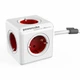 Сетевой удлинитель Allocacoc PowerCube Extended с заземлением 4 розетки 2 USB 3 м, White\Red 1307/DEEXPC - изображение 1