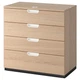Комод GALANT на 4 шухляди IKEA 703.651.57 дуб - зображення 1