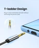 Кабель Ugreen 0.5м 3.5мм minijack Стерео TRS AUX под прямым углом 3-пиновый Плоский Аудиошнур Черный - изображение 10