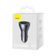 Зарядний пристрій Baseus Автомобільний 2x Type-C + USB 65W PD USB-C Power Delivery + USB-A Quick Charge 4.0 Golden Contactor Pro Металевий Чорний - зображення 9