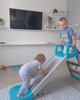 Дитяча гірка пластикова DOLONI TOYS для вулиці 140 см блакитно-біла - изображение 2
