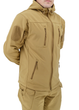 Куртка тактическая Eagle Soft Shell JA-01-0 с флисом Песок (Койот) 4XL - изображение 4