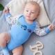 Боди детский для мальчика Gabbi BD-19-03-1 Машинки Голубой на рост 62 (11530) - изображение 1