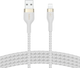 Кабель Belkin USB-A to LTG Braided Silicone 1 м White (CAA010BT1MWH) - зображення 5