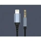 Кабель перехідник Mini-Jack 3.5 mm to Lightning 1.2M Аукс кабель Apple iPhone iPod iPad AUX Grey (120cm) - зображення 2