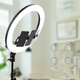 Кольцевая LED лампа 36см, 220В, Rl-14, с 3 креплениями для телефона + Пульт - изображение 2