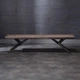Дизайнерский Кухонный обеденный стол из натурального дерева Loft Design 200x60x75h Черный / Дерево ATL1135 - изображение 1