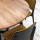 Дизайнерский Кухонный обеденный стол из натурального дерева Loft Design d80x75h Черный / Дерево ATL1108 - изображение 4