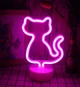 Ночник неоновый лампа светильник Fire Кошка розовая new - изображение 2