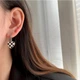 Серьги серебристые стильные с цепочками. Ассиметрия. украшены эмалью 1176 - изображение 4