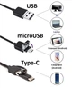 Мини-камера эндоскоп 5.5mm жесткий кабель microUSB Type-C длина 2m насадки - изображение 3