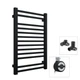 Рушникосушка комбінована Terma BONE 760х500, Black mat, тен MOA + вентиль Integra - зображення 1