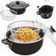 Кастрюля фритюрница HotChef с антипригарным покрытием со стеклянной крышкой 24 см Черный - изображение 2