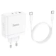 Мережеве зарядне (ЗЗП) Hoco N30 Glory PD65W (2Type-C/1USB) + Type-C to Type-C Білий - зображення 5
