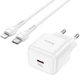 Сетевое зарядное устройство Hoco N32 Glory PD30W Type-C to Lightning White - изображение 2