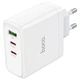 Сетевое зарядное (СЗУ) Hoco N30 Glory PD65W (2Type-C/1USB) Белый - изображение 5