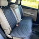 Накидка задня для авто з екошкіри, Чорна з подвійним синім рядком - изображение 3