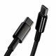 Кабель Baseus Tungsten Gold Type-C to Type-C 100W (1m) black CATWJ-01 - зображення 1