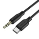 Аудіокабель BOROFONE BL18 Type-C to 3.5mm male, silicone, 1m, Black (6941991101069) - зображення 1