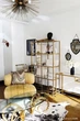 Дизайнерський Стелаж в стилі Loft Design 120x30x180h Золотий/Скло ATL758 - зображення 1