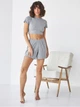 Пижама (топ + шорты) женская BARWA garments 0326/313 M Серый меланж (2113263132109) - изображение 1