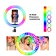 Светодиодная кольцевая лампа RGB LED MJ33 33 см с USB на штативе - изображение 3