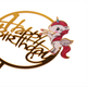 Топпер Для Торта Happy Birthday Ангел Единорог | Золото - изображение 2