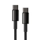 Кабель Baseus Tungsten Gold Fast Charging Data Cable Type-C to Type-C 100W 1m Black (CATWJ-01) - изображение 5